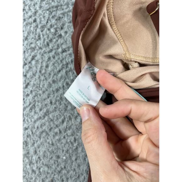 Kona Sol Swimsuit Womens Large Brown Padded Accent One Piece Medium Coverage NWT - Picture 8 of 10